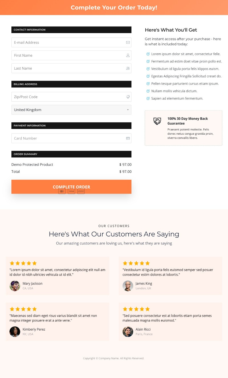 Checkout Page